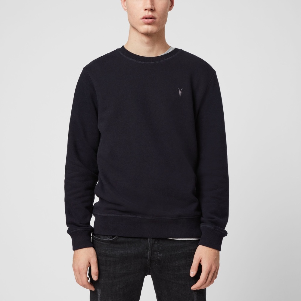 All Saints Aven Crew Sweatshirt Black Small